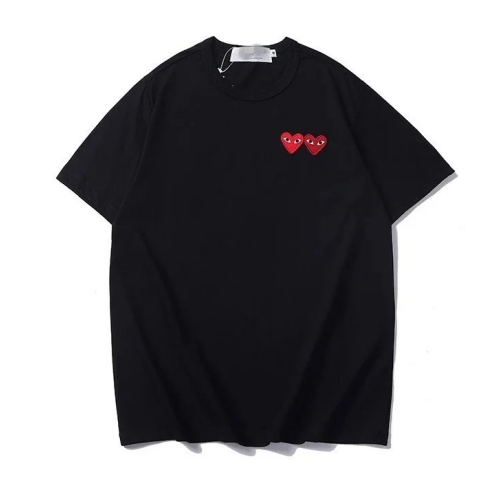 cdg double heart tee