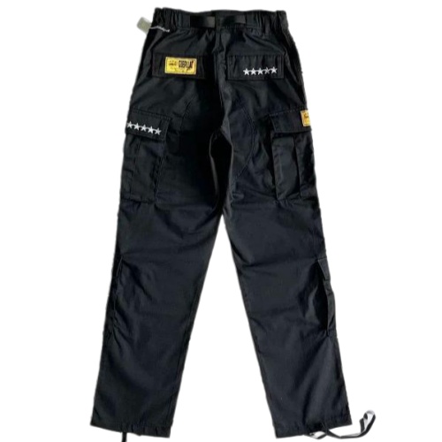 Corteiz classic cargo 5 stars black white logo pant