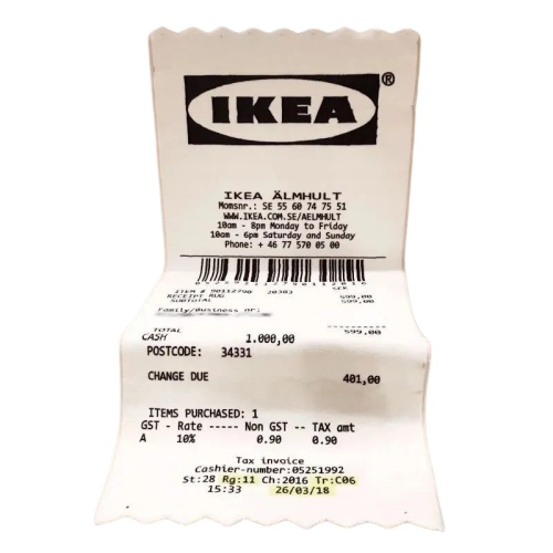 Ikea Markerad „RECEIPT” Rug