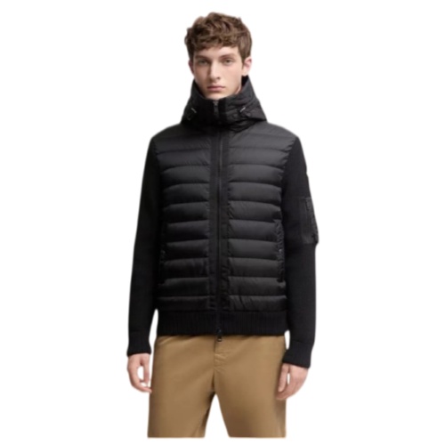 Moncler Navy Blue Padded Zip-Up Cardigan