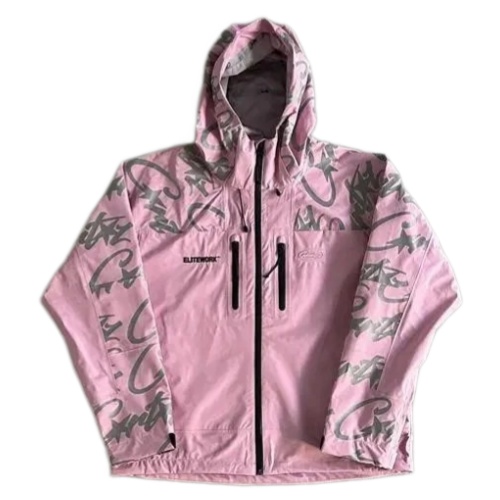 Corteiz Pink Windbreaker with Monogram on Sleeves