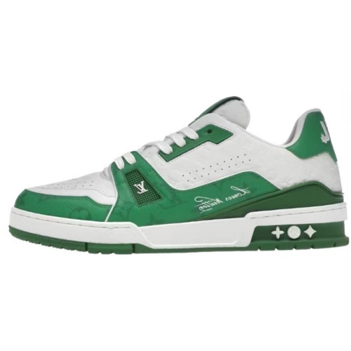 Louis Vuitton Trainer Signature Green White