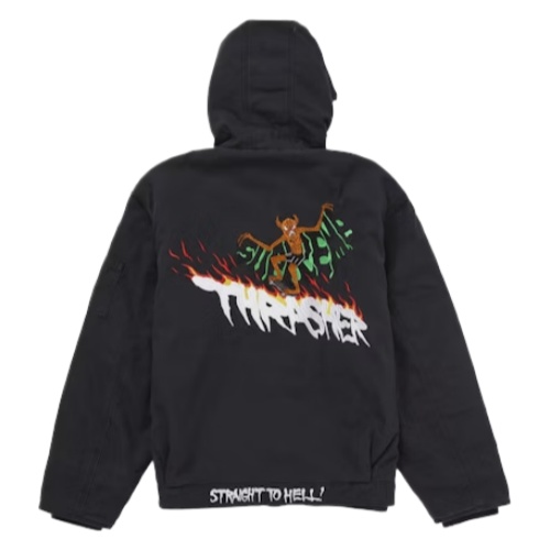 Thrasher x Supreme Hooded Work Jacket ( Black )