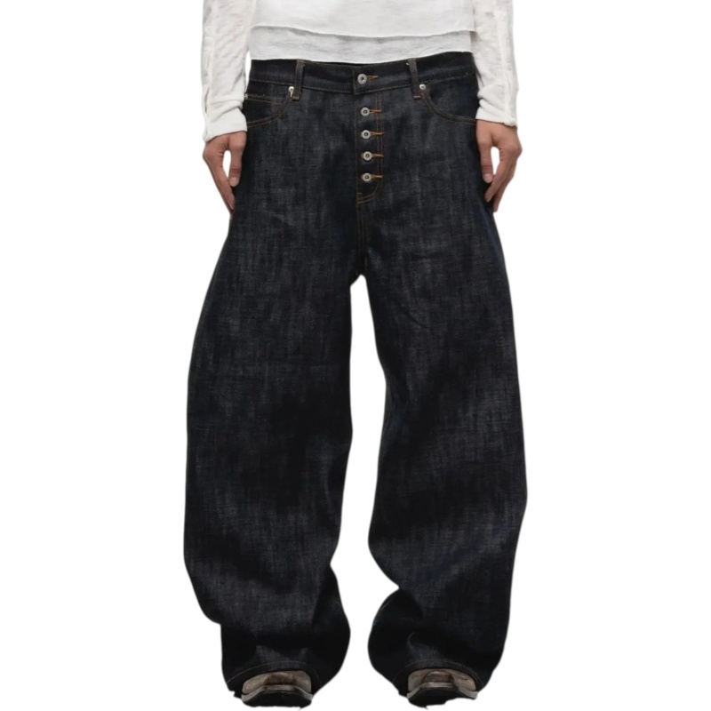 No Faith Studios faded wide denim