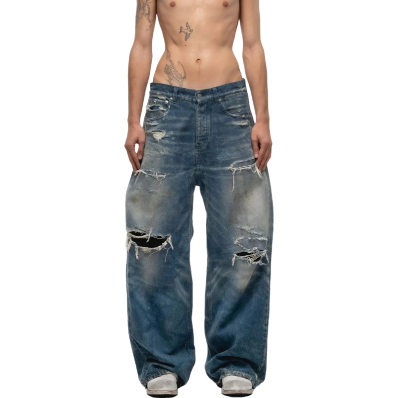 No Faith Studios Washed & distressed denim