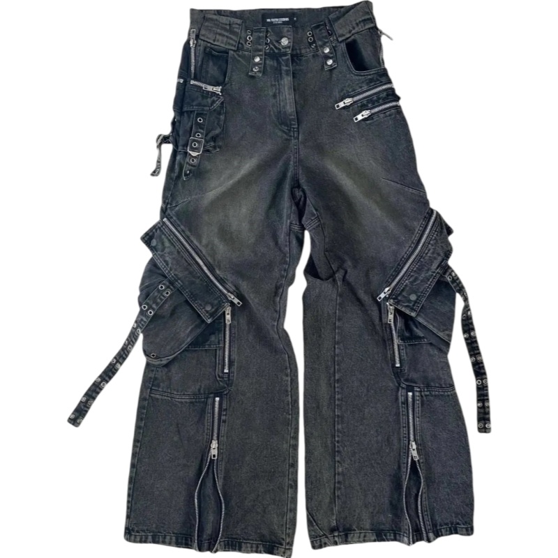 No Faith Studios Multi pocket wavy denim