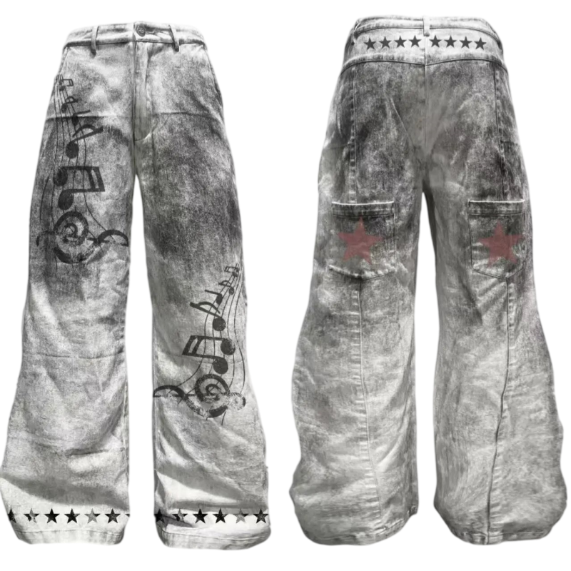 WITHOUT ME LEOPARD PRINTBAGGY PANTS