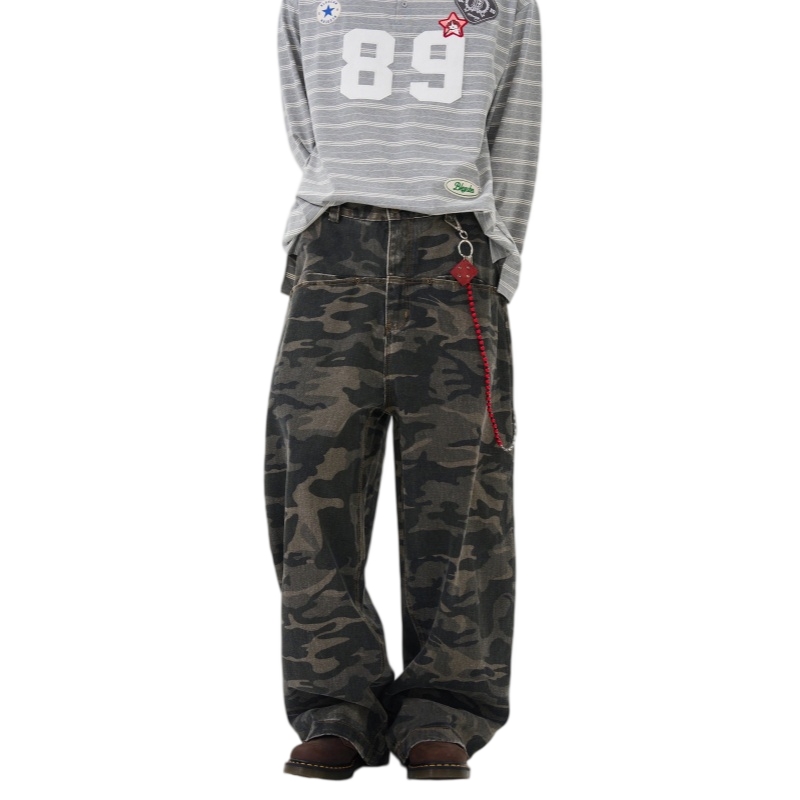 WLNEXT Leather pckts washed denim
