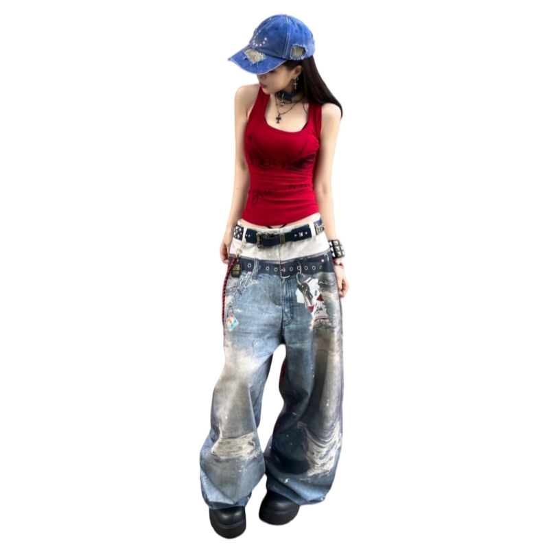 YORI SPORT DISTRESSED DENIM STRIPPED