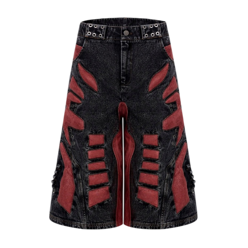 Wanna Lab Double waisted studded denim (2 styles)