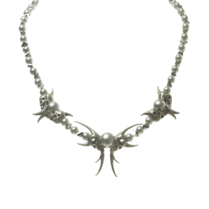 Iiimiii Erosion Metal Series Dark Cross Asymmetrical Head Chain