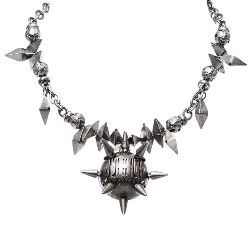 Iiimiii Residual Network I Series Dark Thorn Patchwork Long Necklace