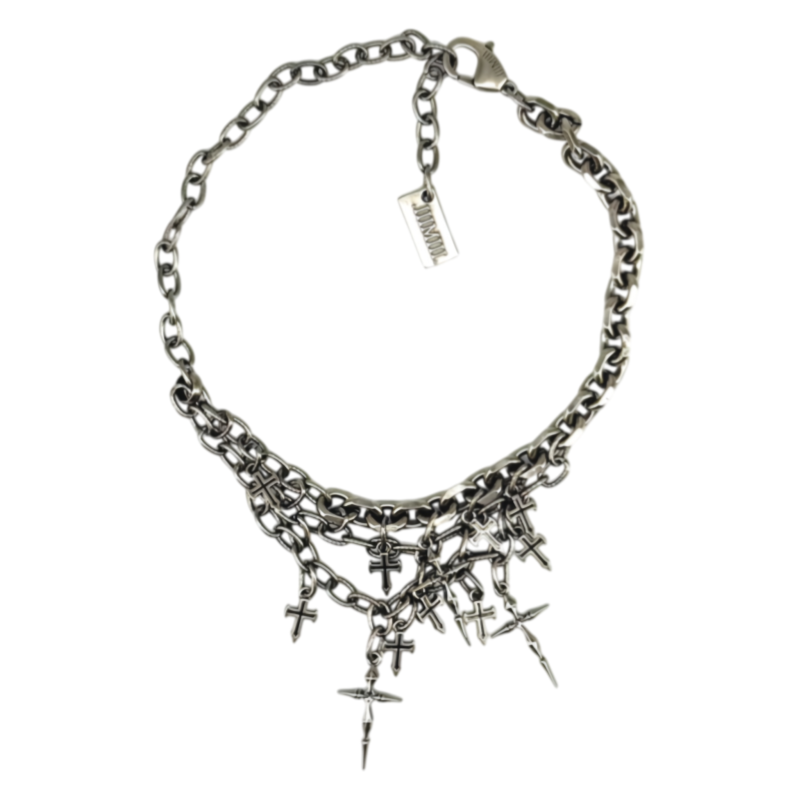 Iiimiii Black Painting II Series Dark Fancy Beaded Necklace