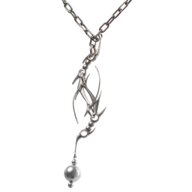 Iiimiii Remnant Net I Series Dark Cross Necklace Single Chain Clavicle Chain