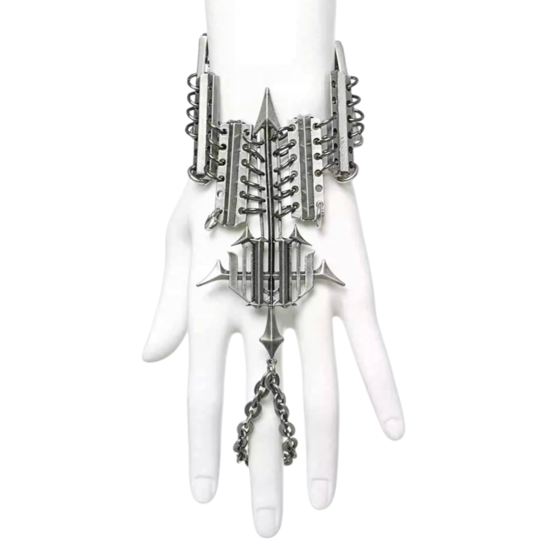 Iiimiii Erosion Metal Series Dark Cross Chain Bracelet