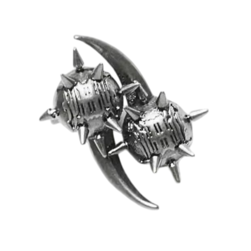 Iiimiii Erosion Metal Series Dark Cross Chain Asymmetrical Patchwork Ring