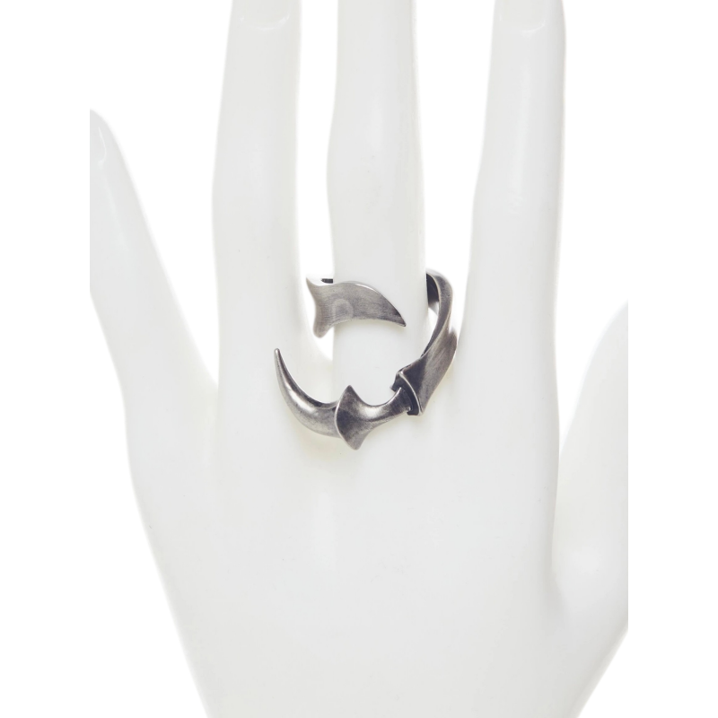 Iiimiii Black Painting Iii Series Dark Fancy Metal Combination Irregular Ring