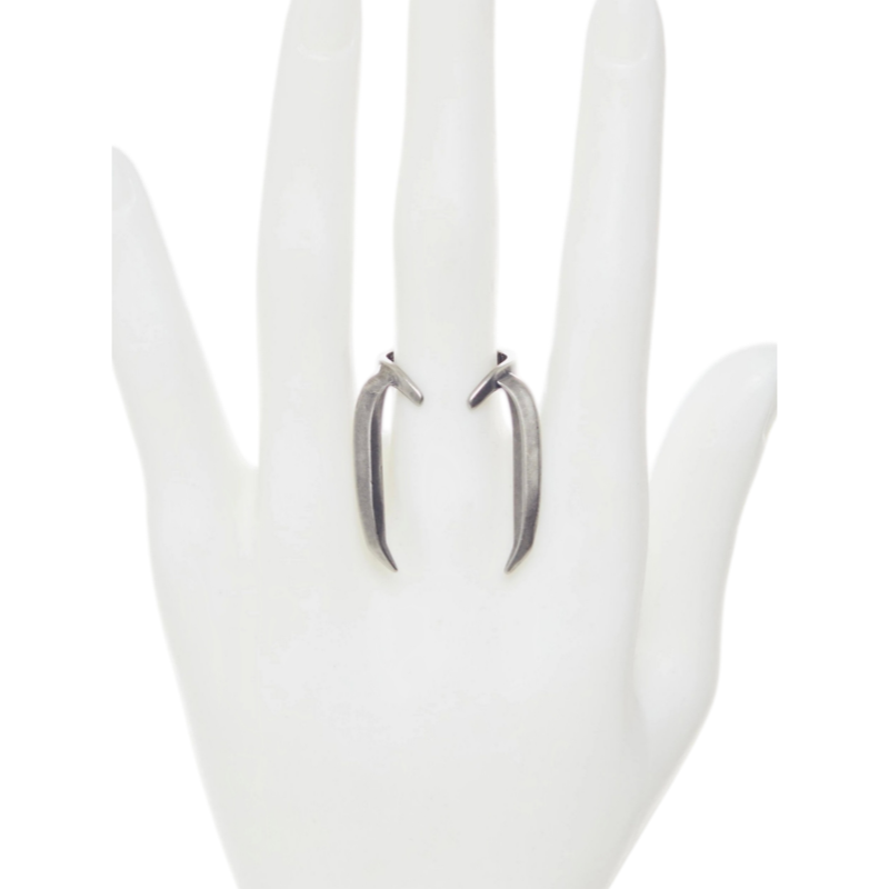 iimiii Residual Net I Series Dark Metal Beads Rivet Ring