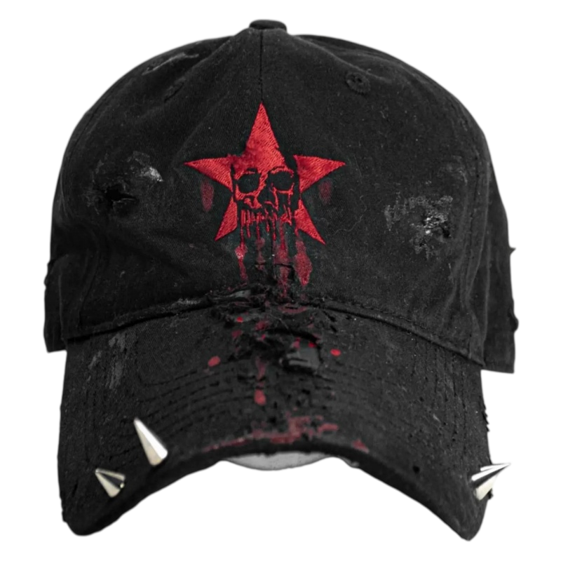 Embroidered denim baseball cap