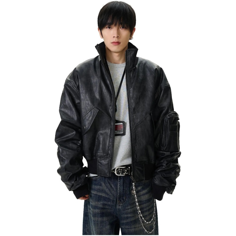 WLNEXT Heavy leather jacket