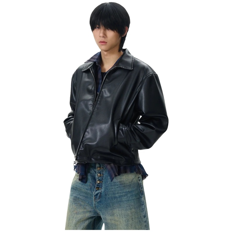 WLNEXT Embossed leather jacket