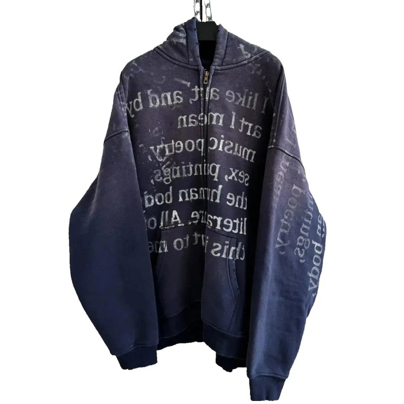 Hell System Slogan heavyweight jacket