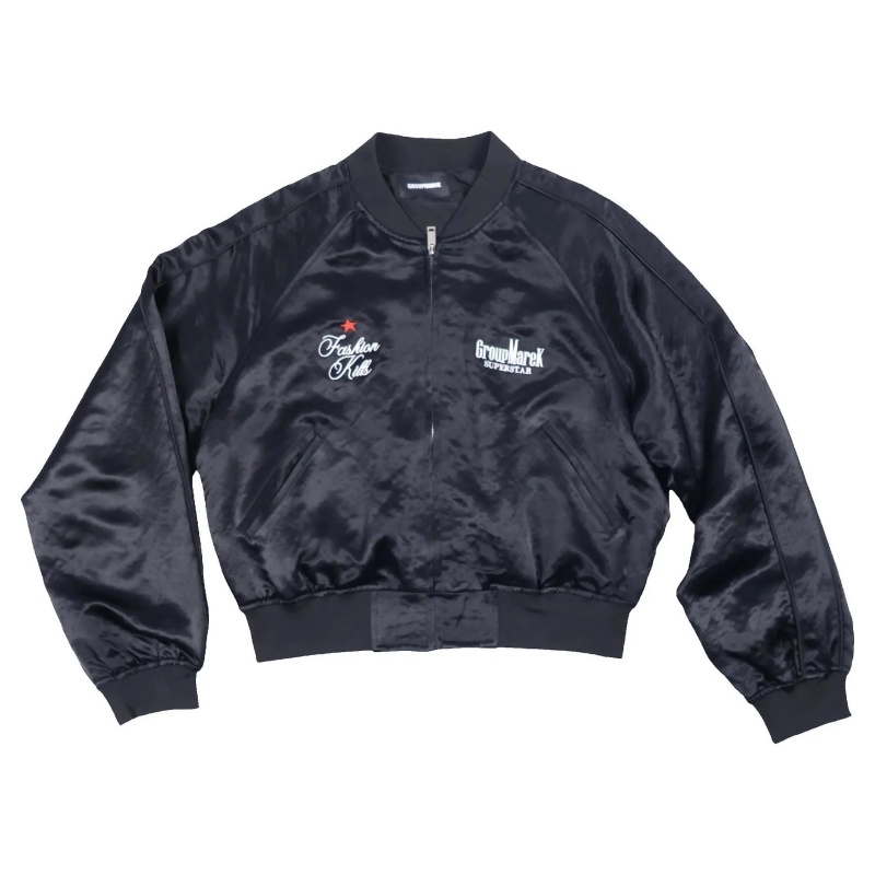 Groupmarek Marekboro Black Acetate Embroidered jacket