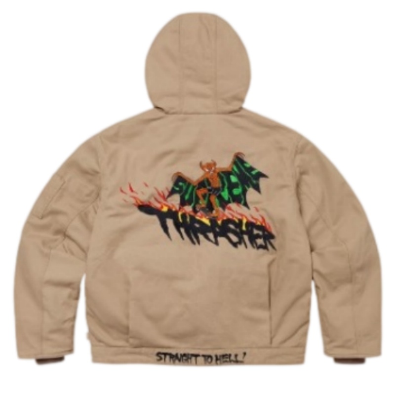 Thrasher x Supreme Hooded Work Jacket ( Black )