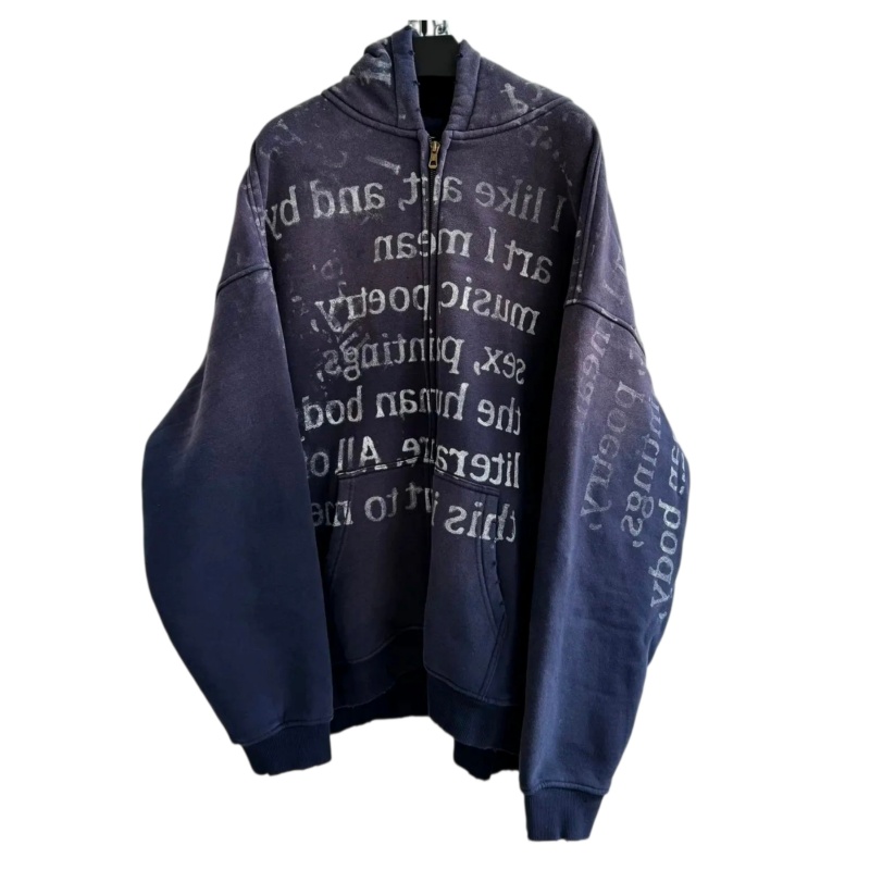 Hell System Slogan heavyweight jacket