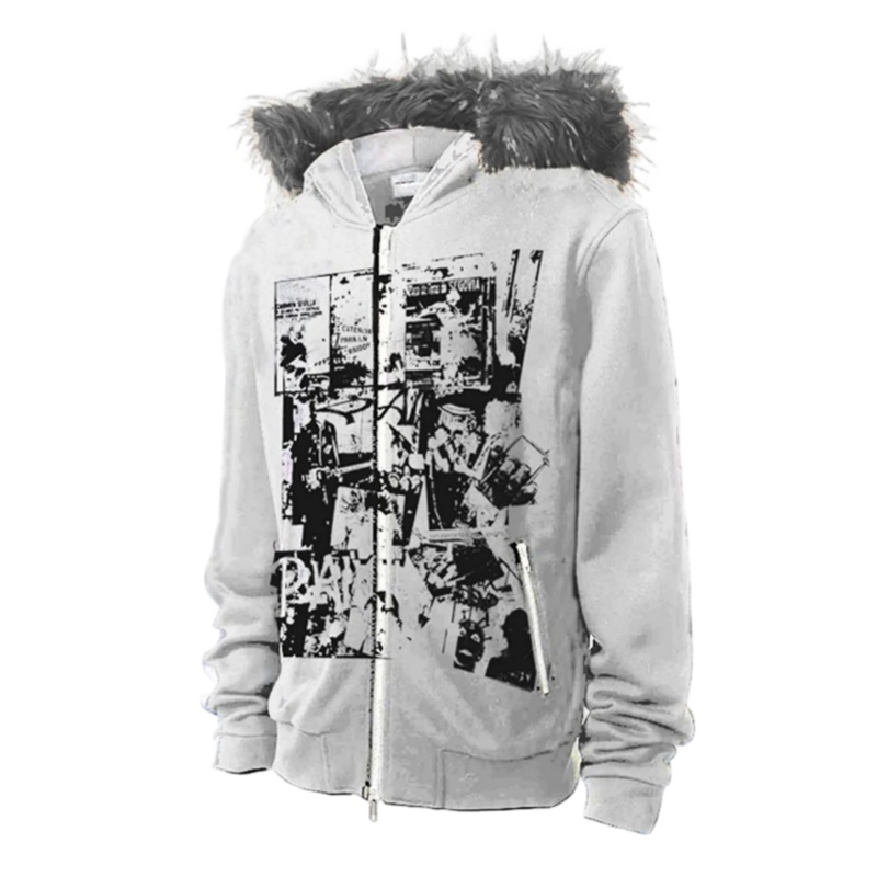 Paiki Golden rackoon fur zip-up (2 colorways)