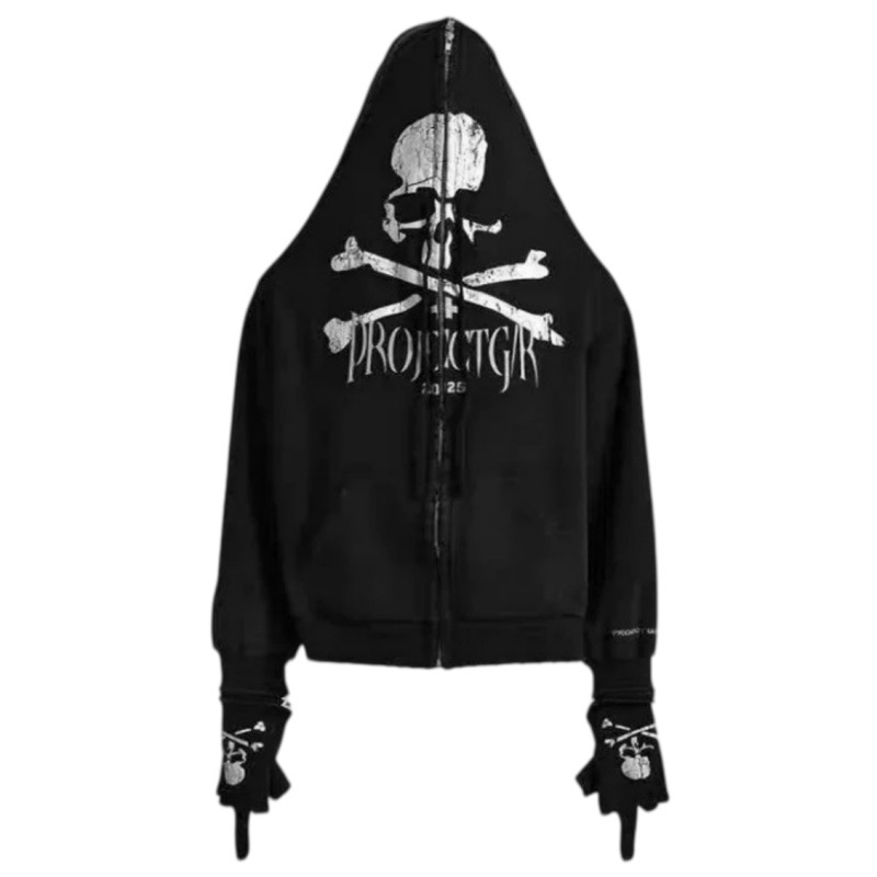 Grailz Project SS24 Skull print zip-up