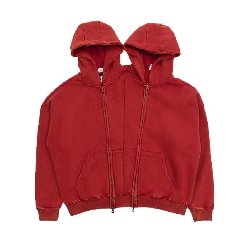 Nothingnessworld 23Aw „Confusion” Series Double Hood Distressed zip-up