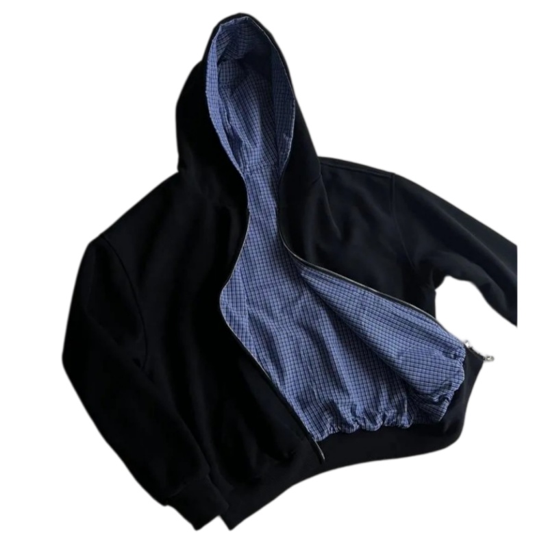 Xanvas boxy checkered zip-up (2 colorways)
